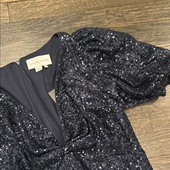 blue dress for baby girl Sachin & Babi Serafina Gown - Black main image 1